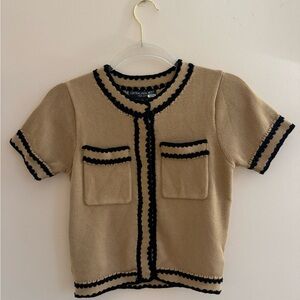 Central Park West Jules Crochet Edge Top Cardigan XS / XXS